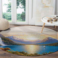 New Zealand Flag Round Carpet Scenic Nature