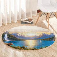 New Zealand Flag Round Carpet Scenic Nature