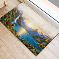New Zealand Flag Rubber Doormat Scenic Nature