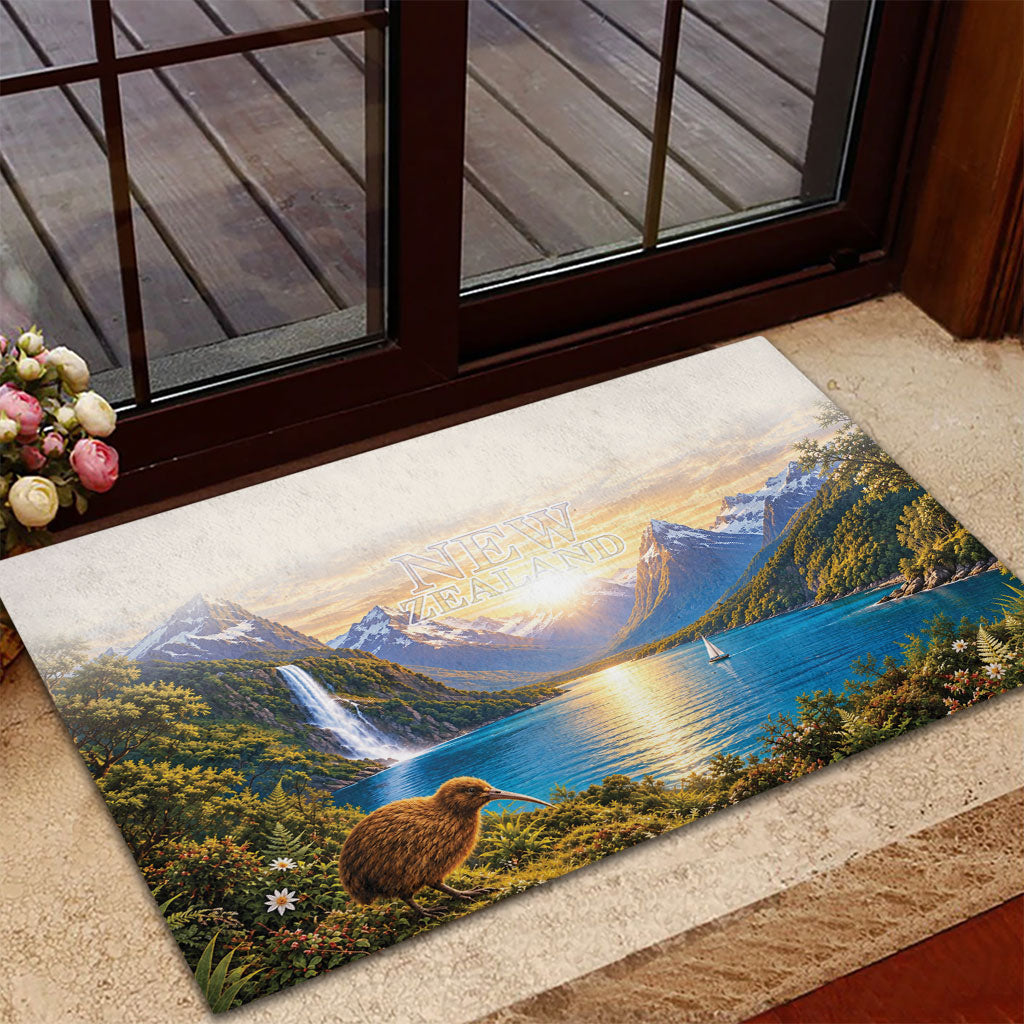 New Zealand Flag Rubber Doormat Scenic Nature