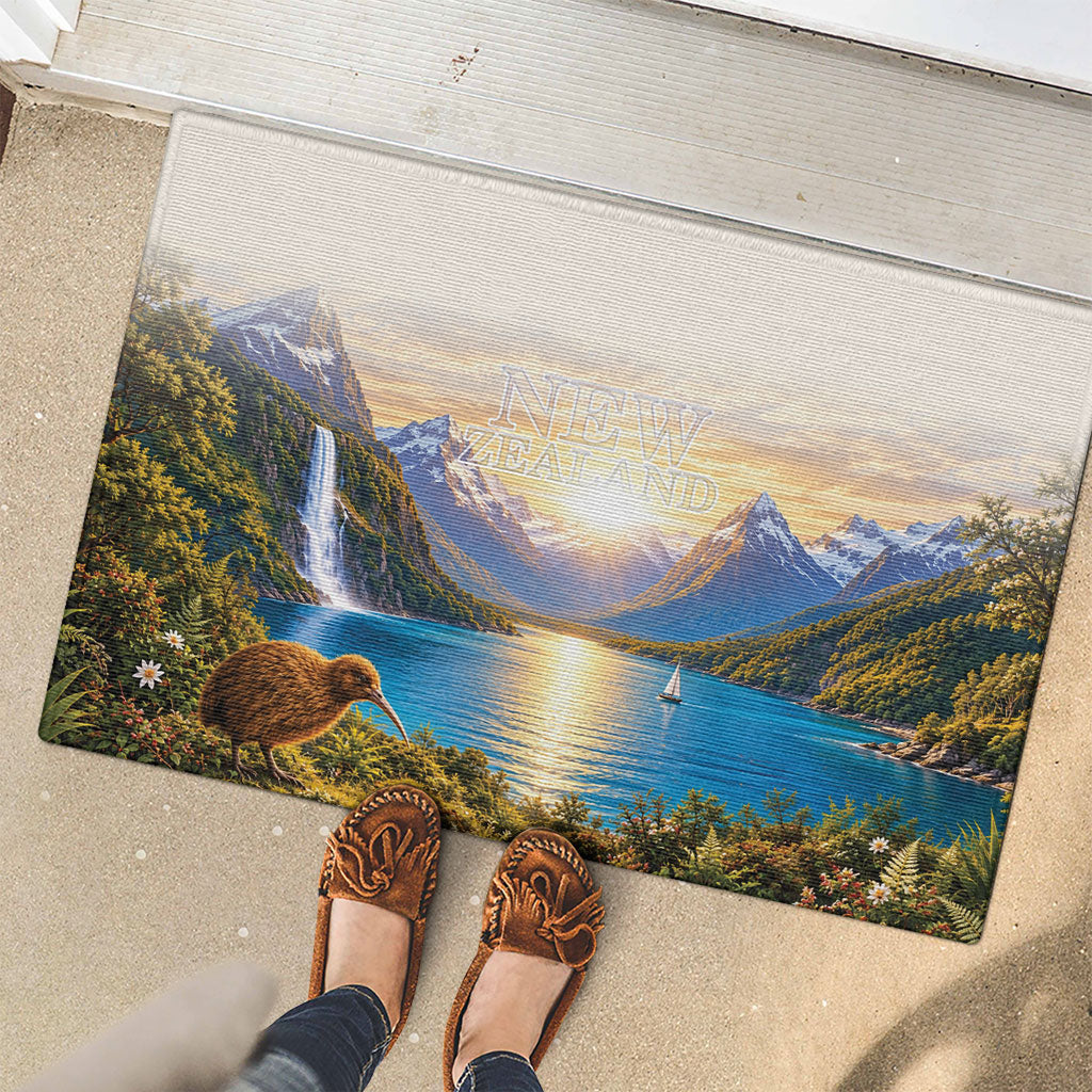New Zealand Flag Rubber Doormat Scenic Nature