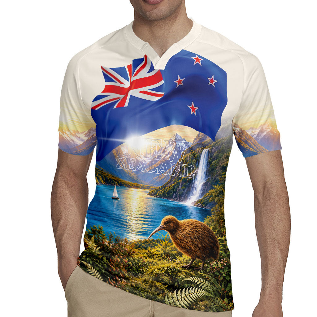 New Zealand Flag Rugby Jersey Scenic Nature
