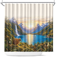 New Zealand Flag Shower Curtain Scenic Nature