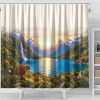 New Zealand Flag Shower Curtain Scenic Nature