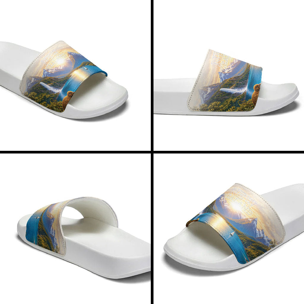 New Zealand Flag Slide Sandals Scenic Nature