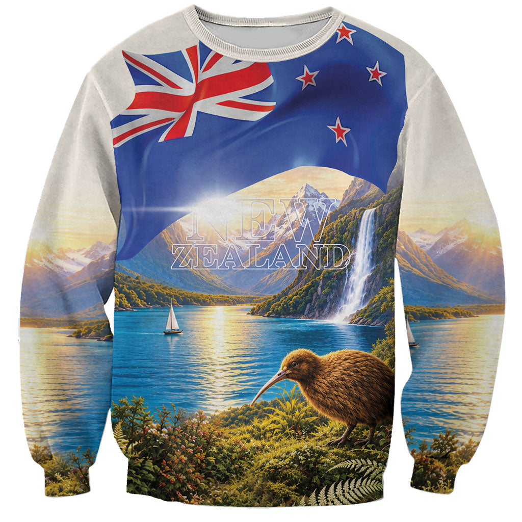 New Zealand Flag Sweatshirt Scenic Nature