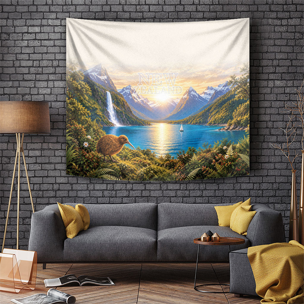 New Zealand Flag Tapestry Scenic Nature