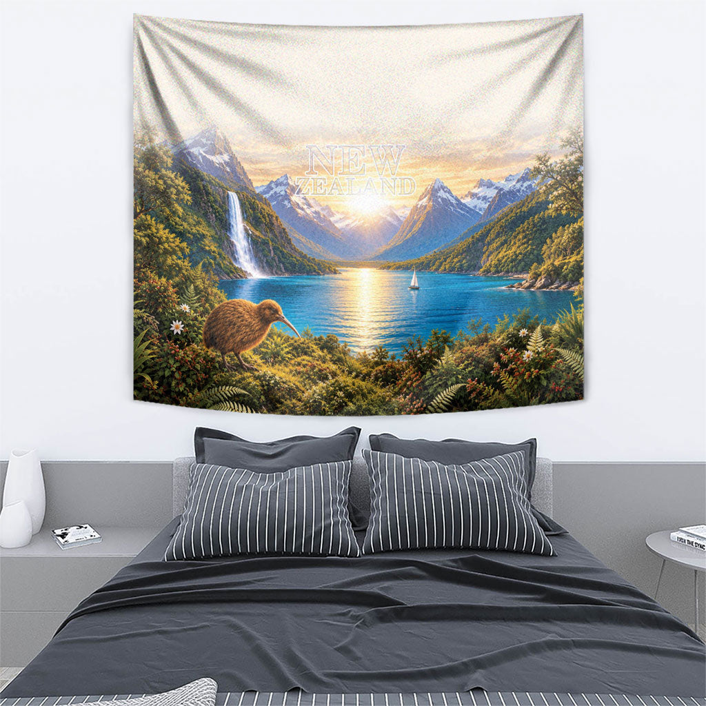 New Zealand Flag Tapestry Scenic Nature