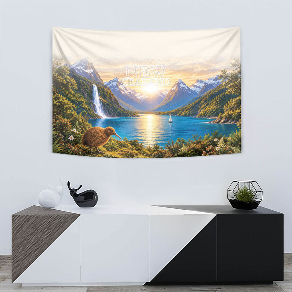 New Zealand Flag Tapestry Scenic Nature