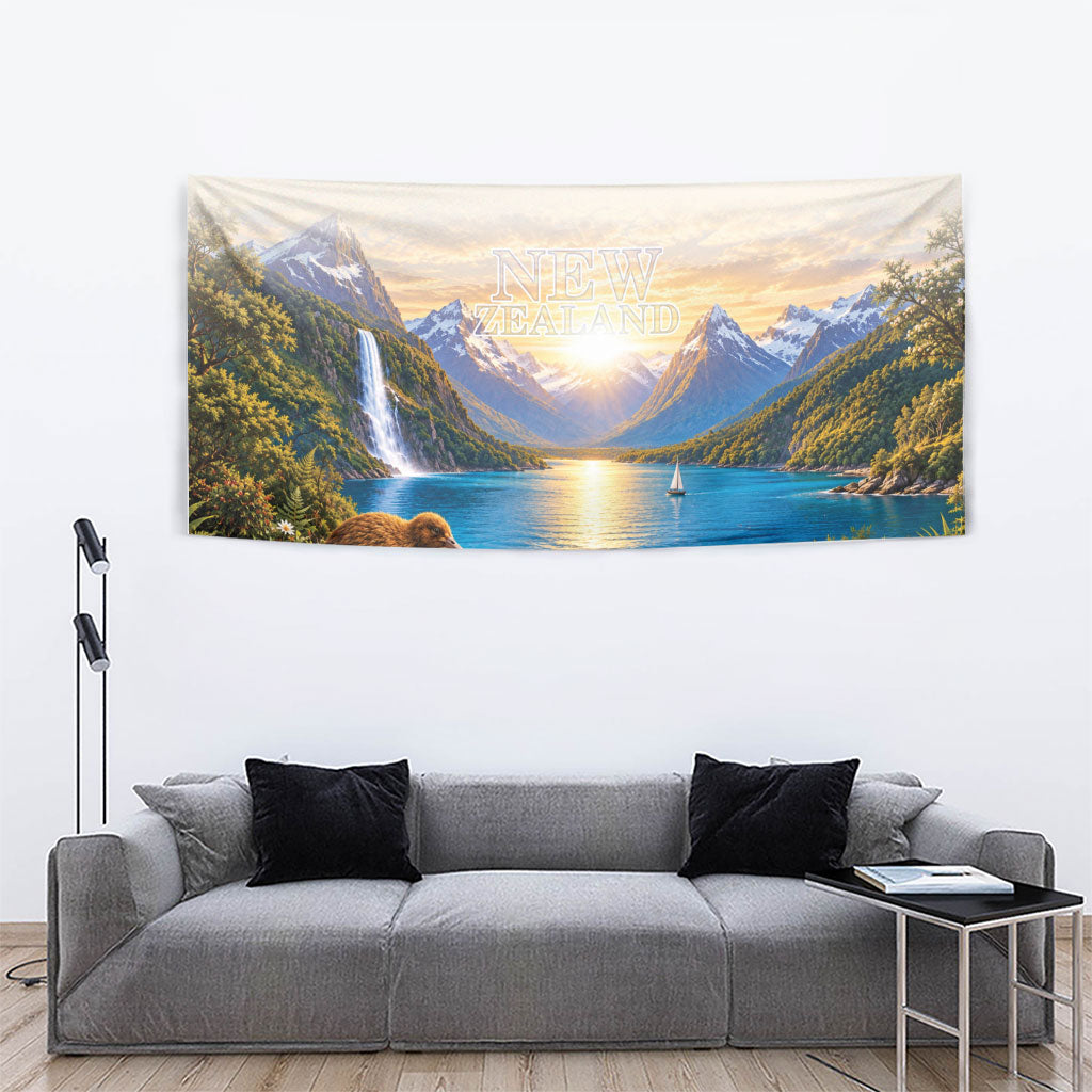 New Zealand Flag Tapestry Scenic Nature