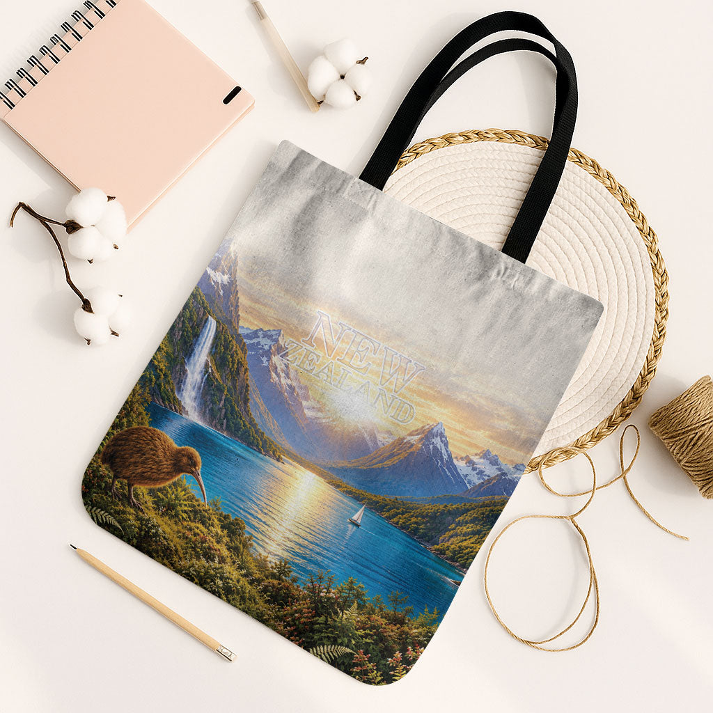 New Zealand Flag Tote Bag Scenic Nature