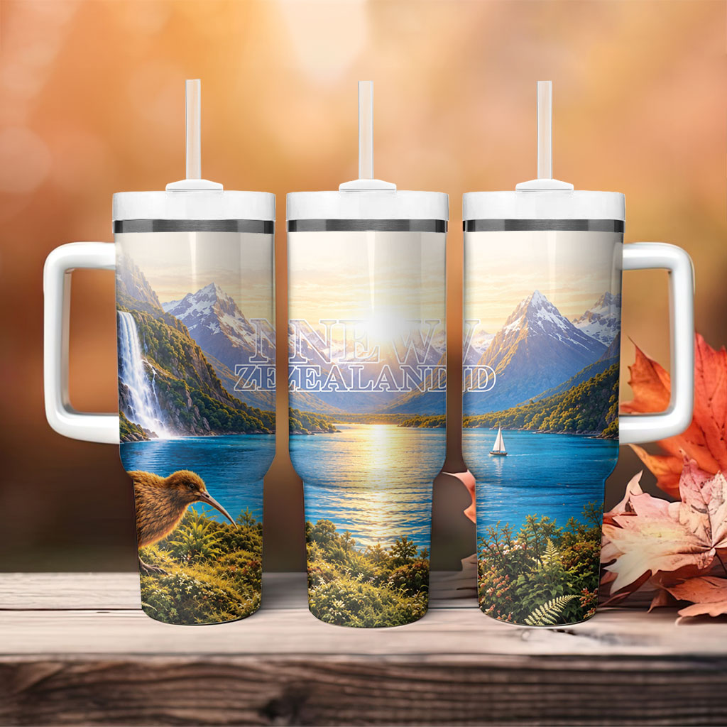 New Zealand Flag Tumbler With Handle Scenic Nature