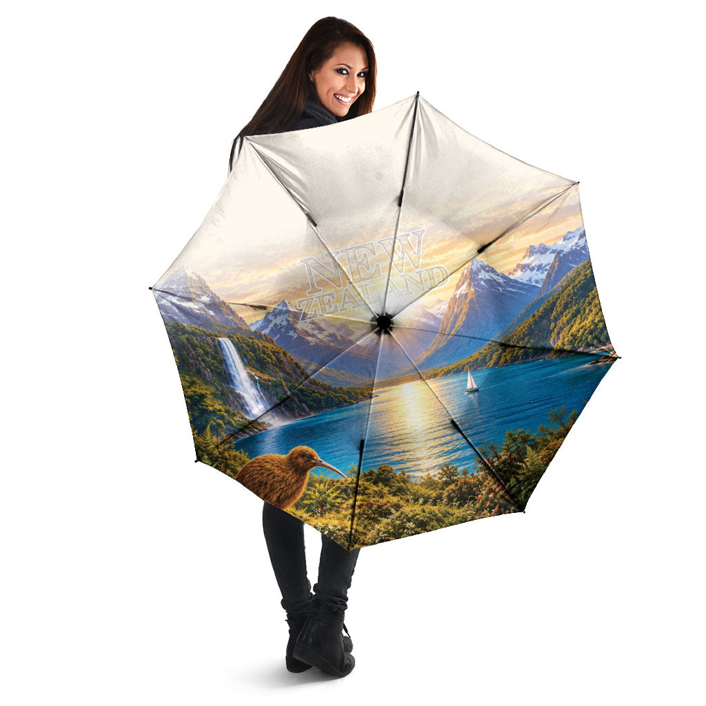 New Zealand Flag Umbrella Scenic Nature