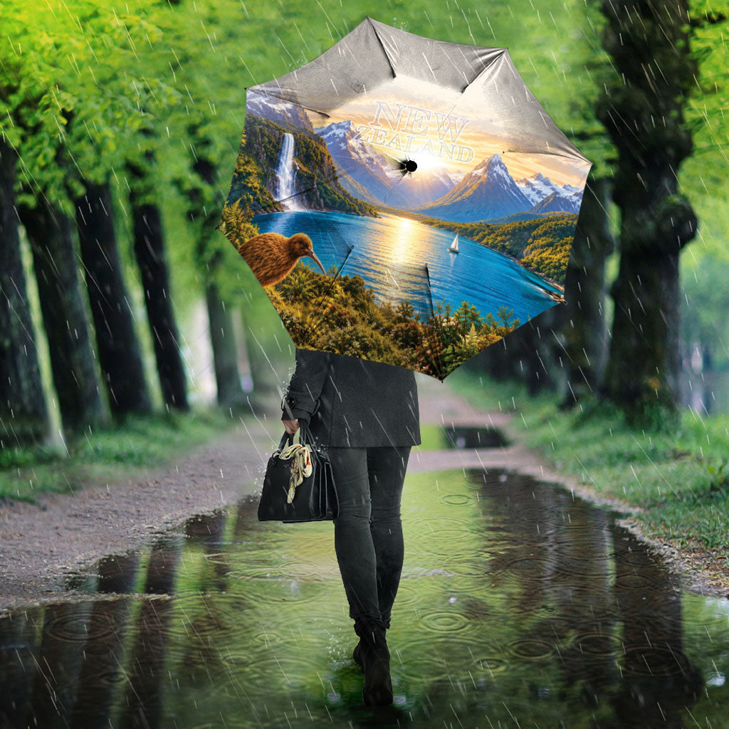 New Zealand Flag Umbrella Scenic Nature