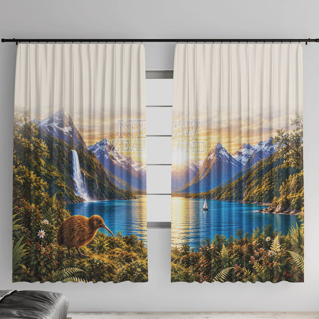 New Zealand Flag Window Curtain Scenic Nature