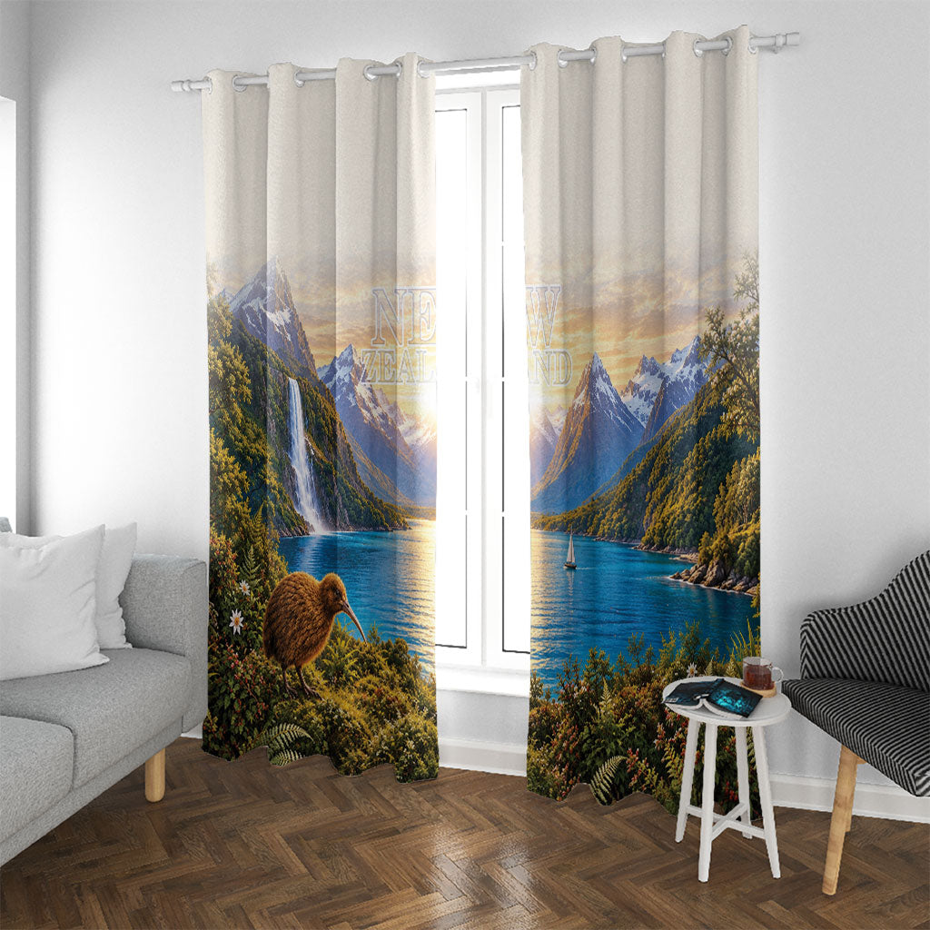 New Zealand Flag Window Curtain Scenic Nature
