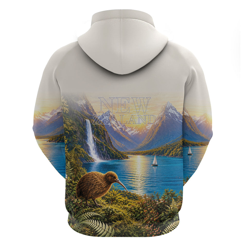New Zealand Flag Zip Hoodie Scenic Nature