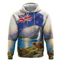 New Zealand Flag Zip Hoodie Scenic Nature