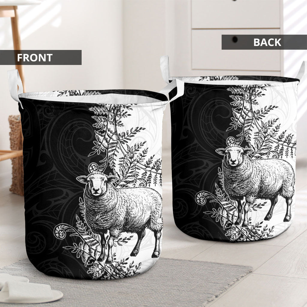 New Zealand Aotearoa Hipi Laundry Basket Maori Pattern