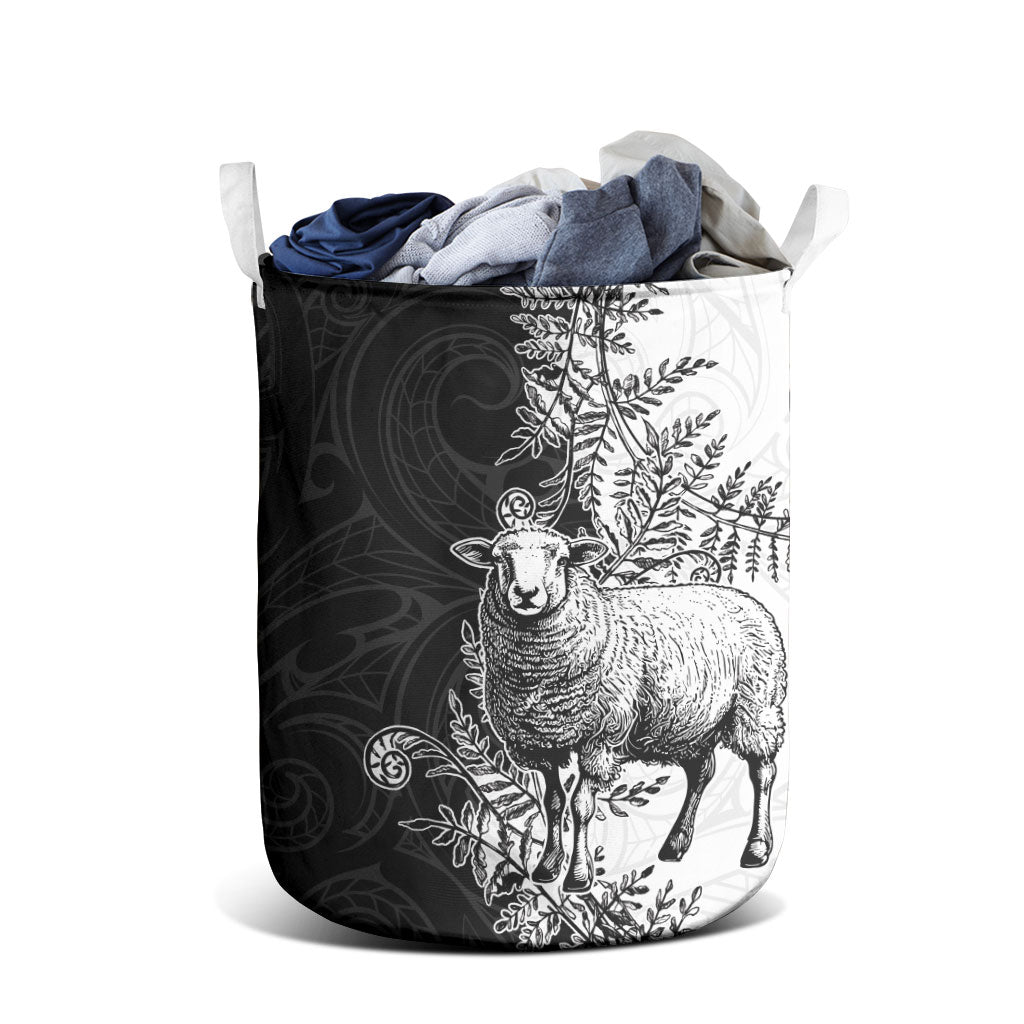 New Zealand Aotearoa Hipi Laundry Basket Maori Pattern