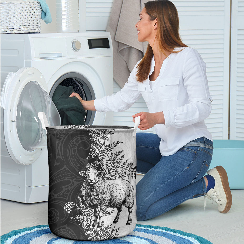 New Zealand Aotearoa Hipi Laundry Basket Maori Pattern