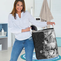 New Zealand Aotearoa Hipi Laundry Basket Maori Pattern