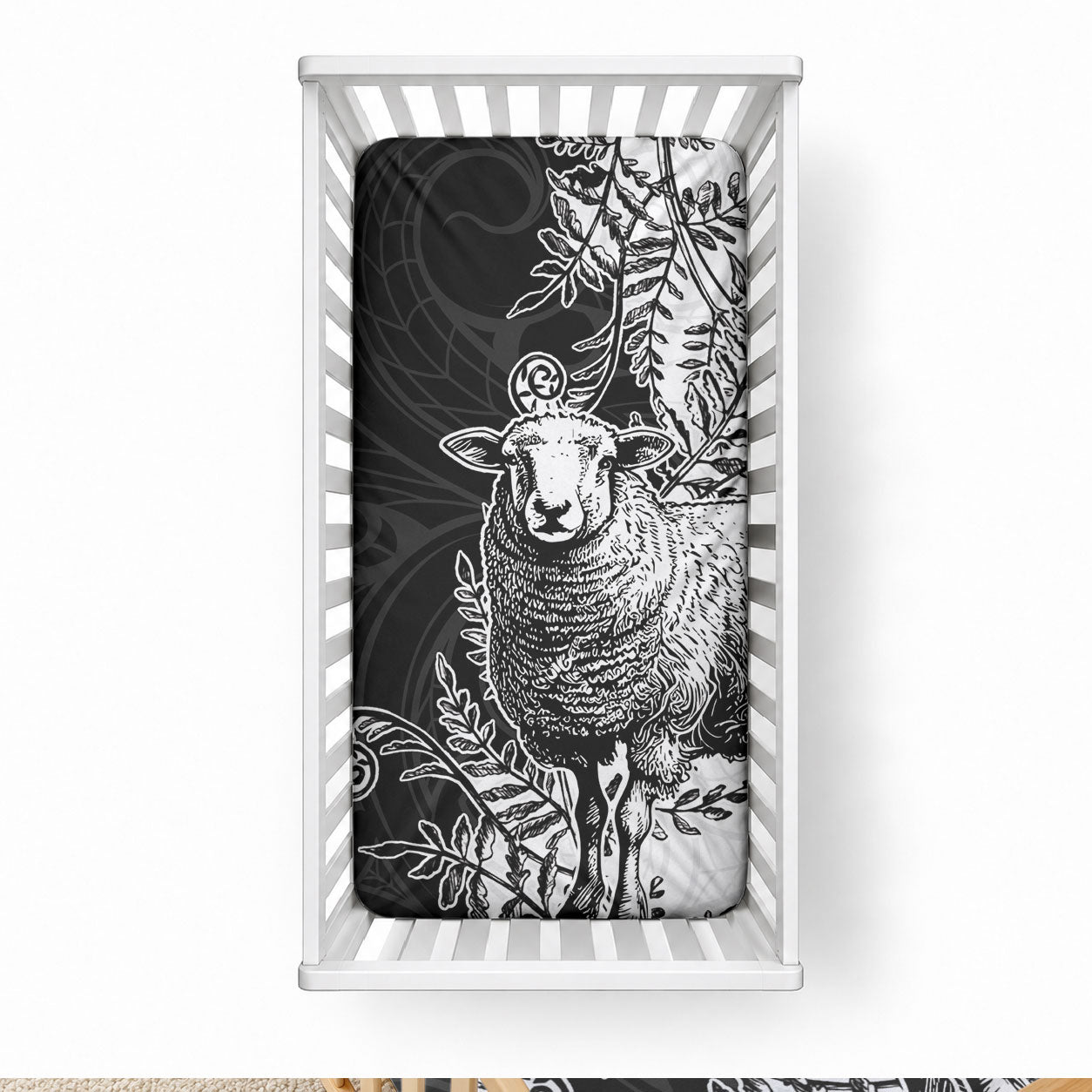 New Zealand Aotearoa Hipi Baby Bed Cover Maori Pattern LT05 28 × 52 in Black - Polynesian Pride