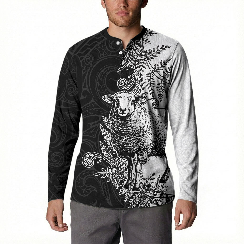 New Zealand Aotearoa Hipi Button Sweatshirt Maori Pattern