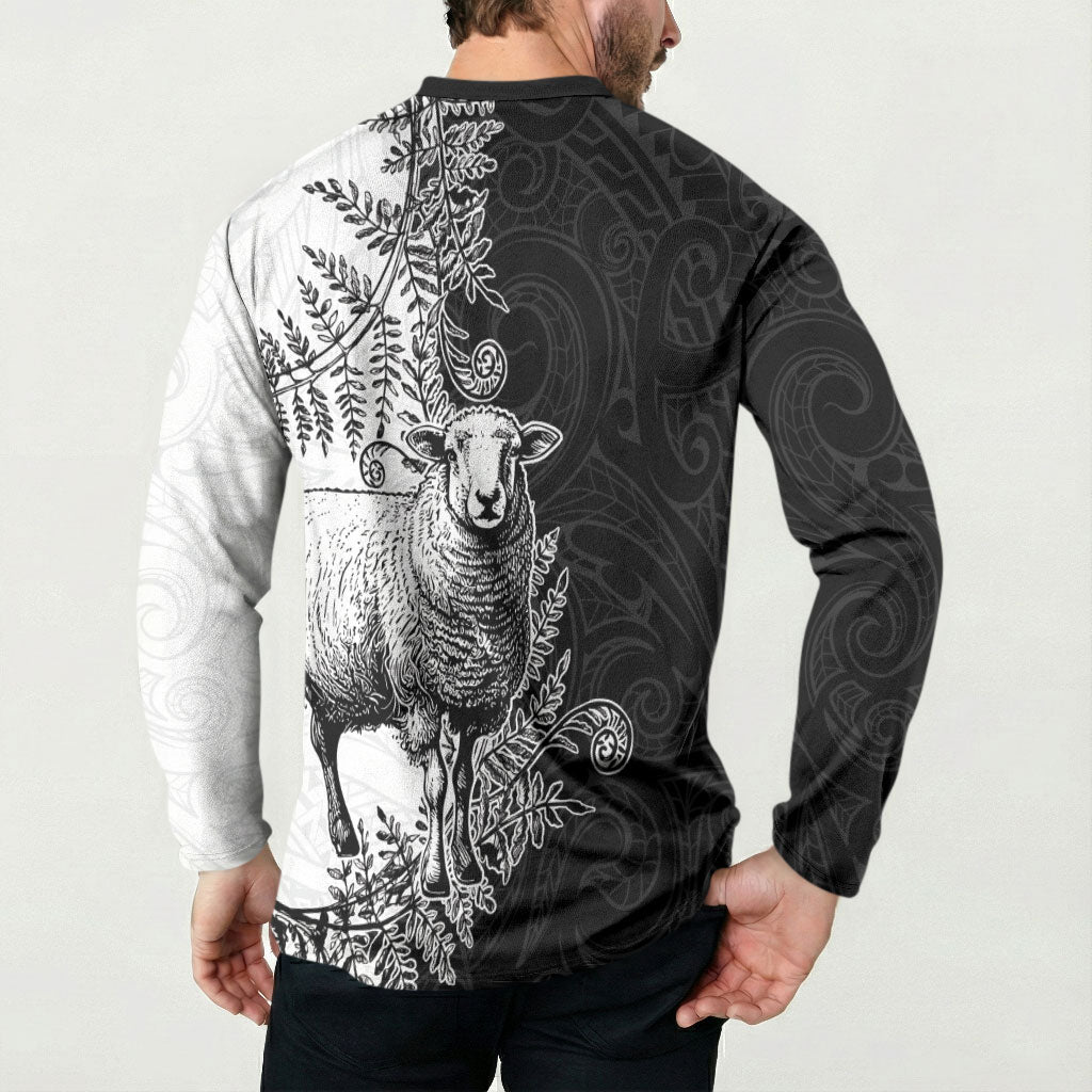 New Zealand Aotearoa Hipi Button Sweatshirt Maori Pattern