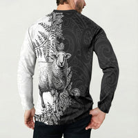 New Zealand Aotearoa Hipi Button Sweatshirt Maori Pattern