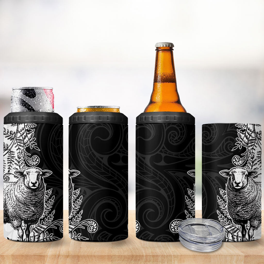 New Zealand Aotearoa Hipi 4 in 1 Can Cooler Tumbler Maori Pattern LT05 - Polynesian Pride