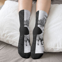 New Zealand Aotearoa Hipi Crew Socks Maori Pattern