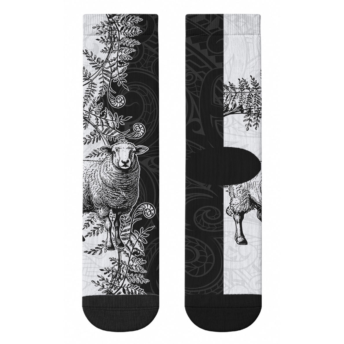 New Zealand Aotearoa Hipi Crew Socks Maori Pattern