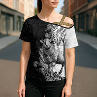 New Zealand Aotearoa Hipi Cross Shoulder Shirt Maori Pattern