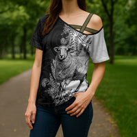 New Zealand Aotearoa Hipi Cross Shoulder Shirt Maori Pattern