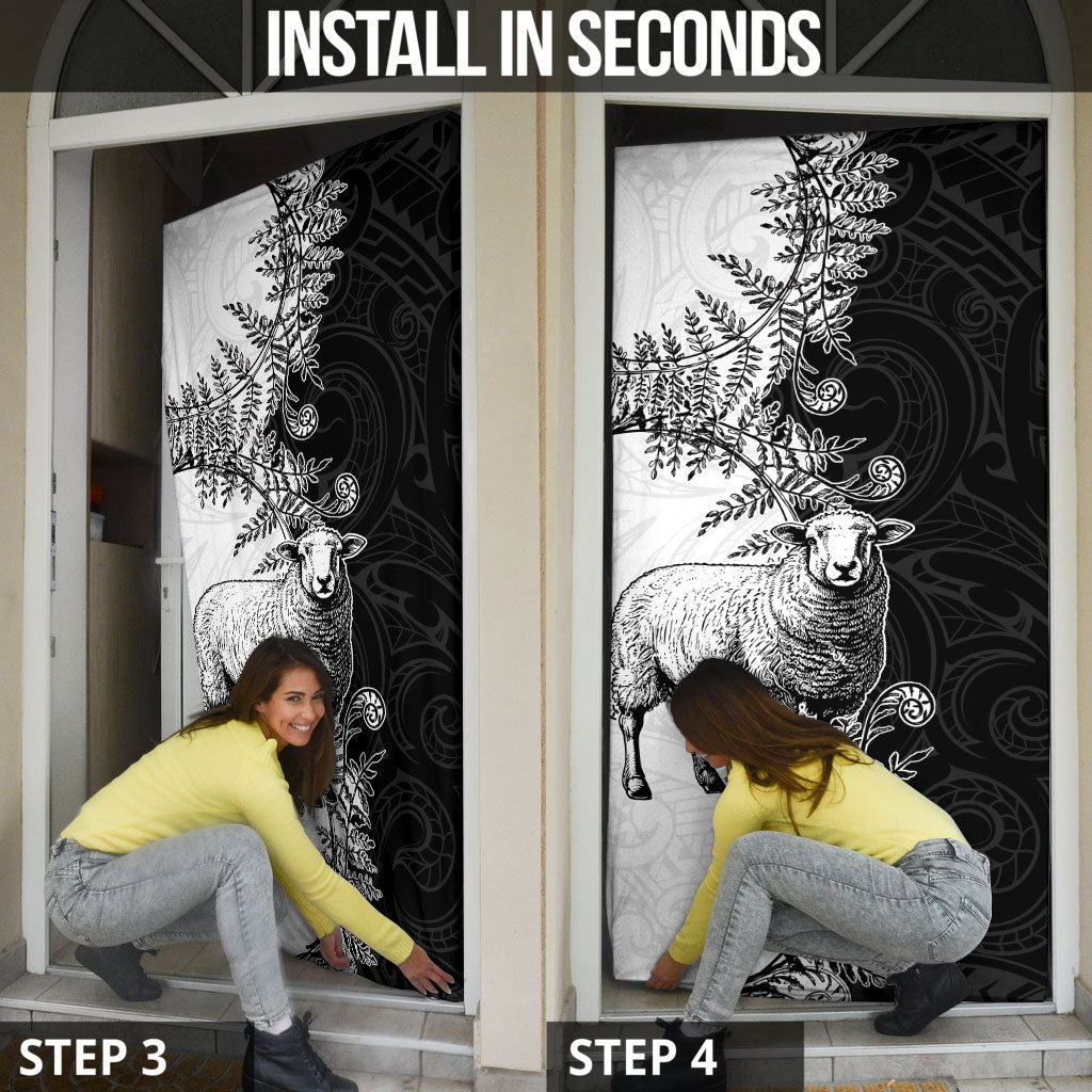New Zealand Aotearoa Hipi Door Cover Maori Pattern