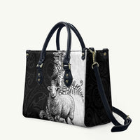 New Zealand Aotearoa Hipi Leather Bag Maori Pattern