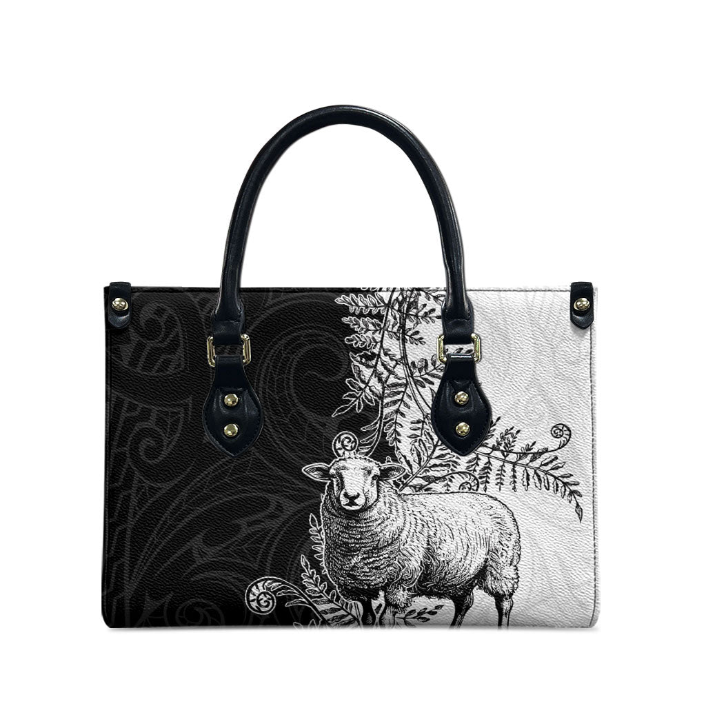 New Zealand Aotearoa Hipi Leather Bag Maori Pattern