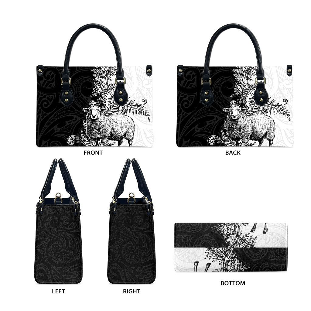 New Zealand Aotearoa Hipi Leather Bag Maori Pattern