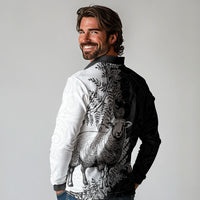 New Zealand Aotearoa Hipi Long Sleeve Polo Shirt Maori Pattern