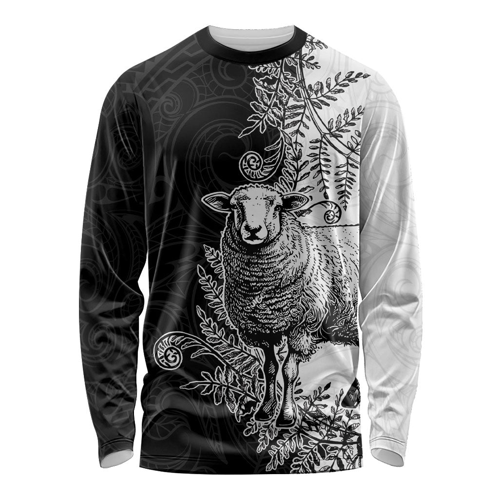 New Zealand Aotearoa Hipi Long Sleeve Shirt Maori Pattern