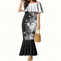 New Zealand Aotearoa Hipi Mermaid Dress Maori Pattern
