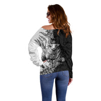 New Zealand Aotearoa Hipi Off Shoulder Sweater Maori Pattern