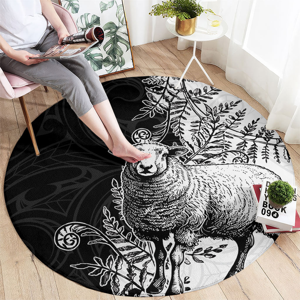 New Zealand Aotearoa Hipi Round Carpet Maori Pattern