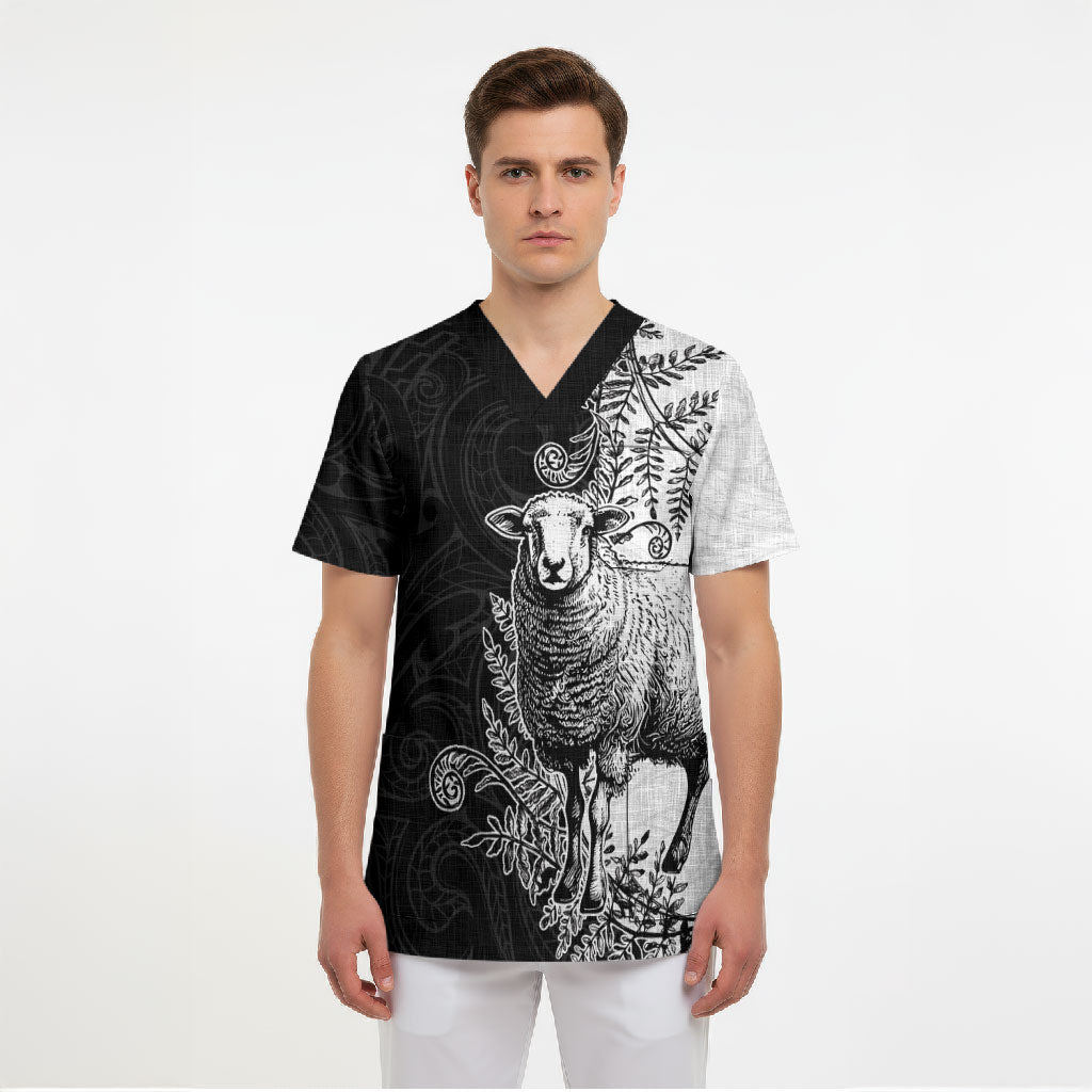 New Zealand Aotearoa Hipi Scrub Top Maori Pattern