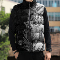 New Zealand Aotearoa Hipi Sleeveless Puffer Jacket Maori Pattern