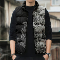 New Zealand Aotearoa Hipi Sleeveless Puffer Jacket Maori Pattern