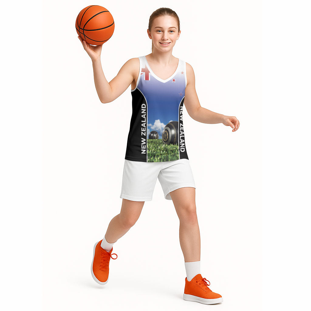 Custom New Zealand Lawn Bowls Basketball Jersey Unique Style