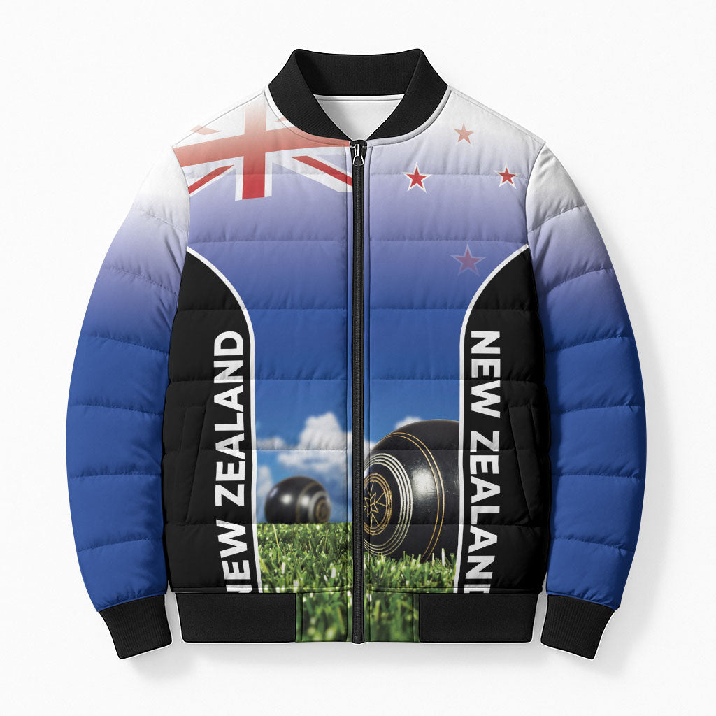 Custom New Zealand Lawn Bowls Bomber Puffer Jacket Unique Style