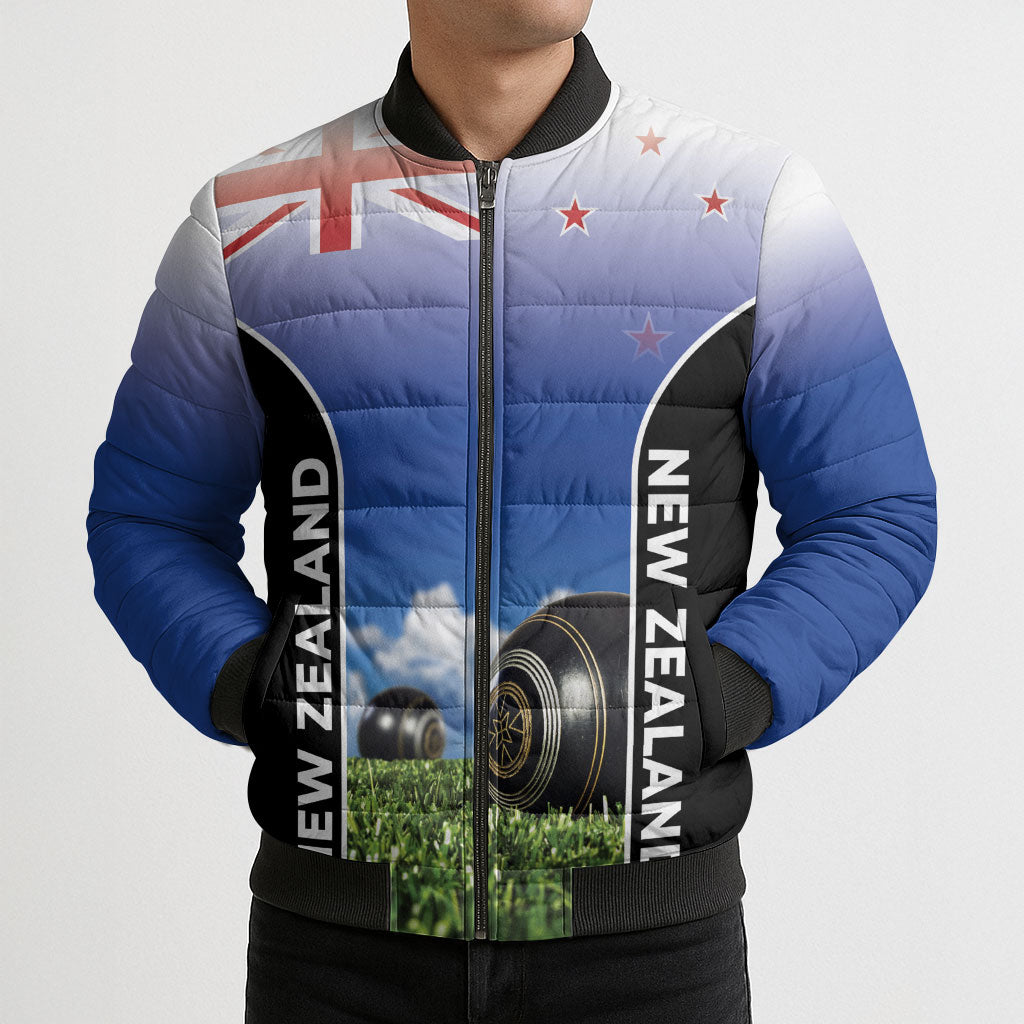 Custom New Zealand Lawn Bowls Bomber Puffer Jacket Unique Style